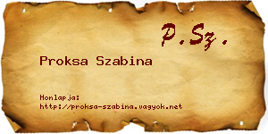 Proksa Szabina névjegykártya