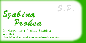 szabina proksa business card